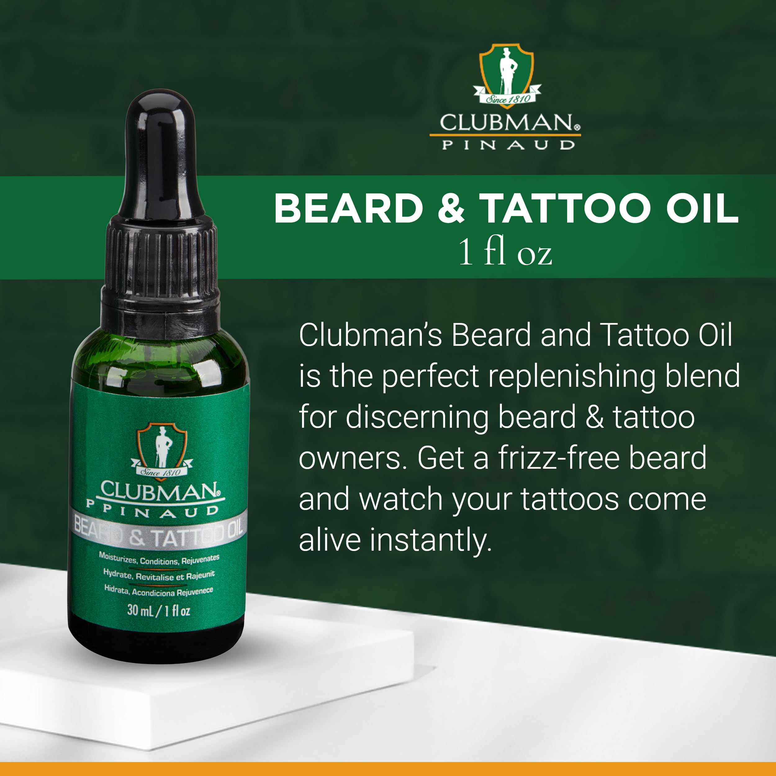 Clubman Pinaud Beard and Tatoo Oil, 1 oz - Image 3