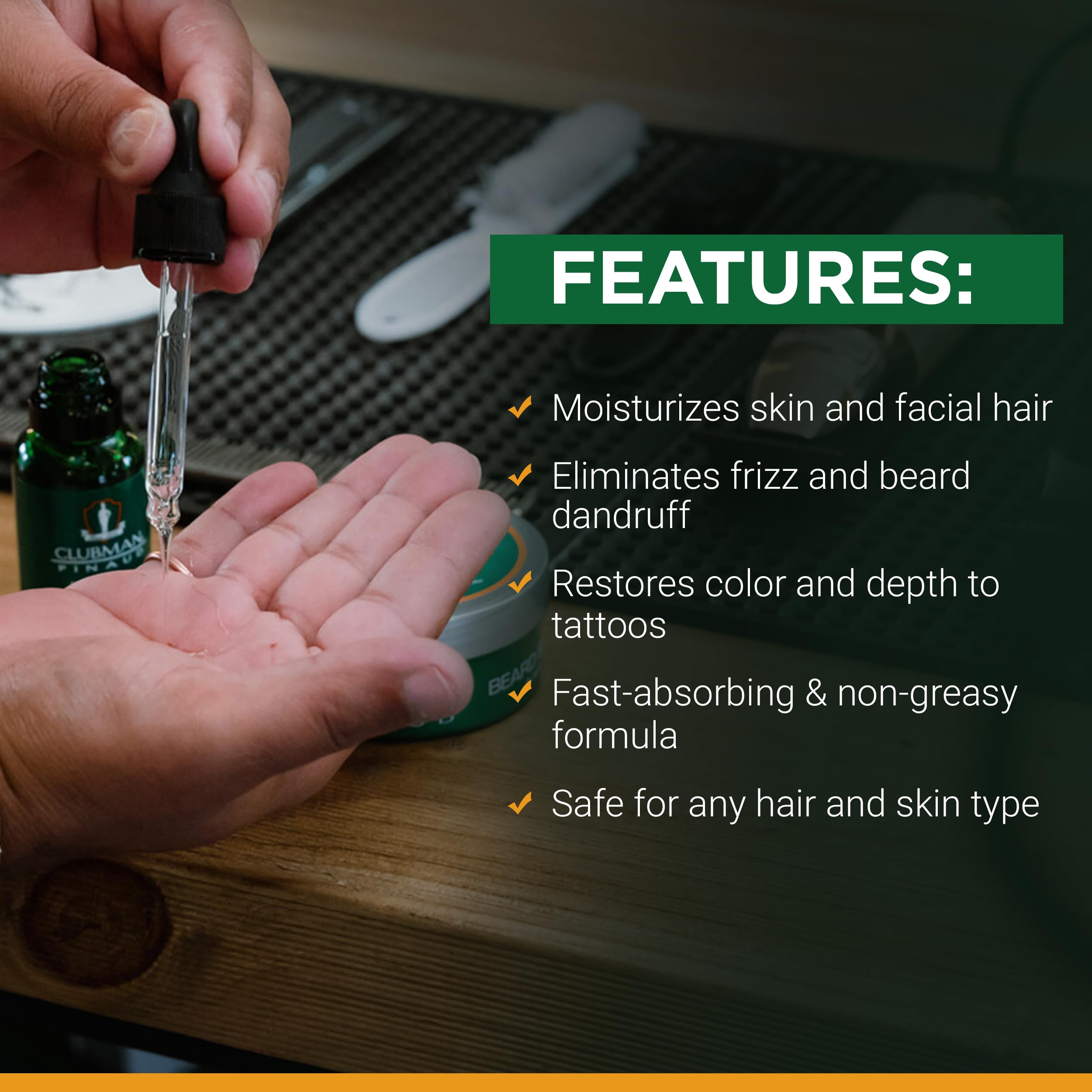 Clubman Pinaud Beard and Tatoo Oil, 1 oz - Image 4