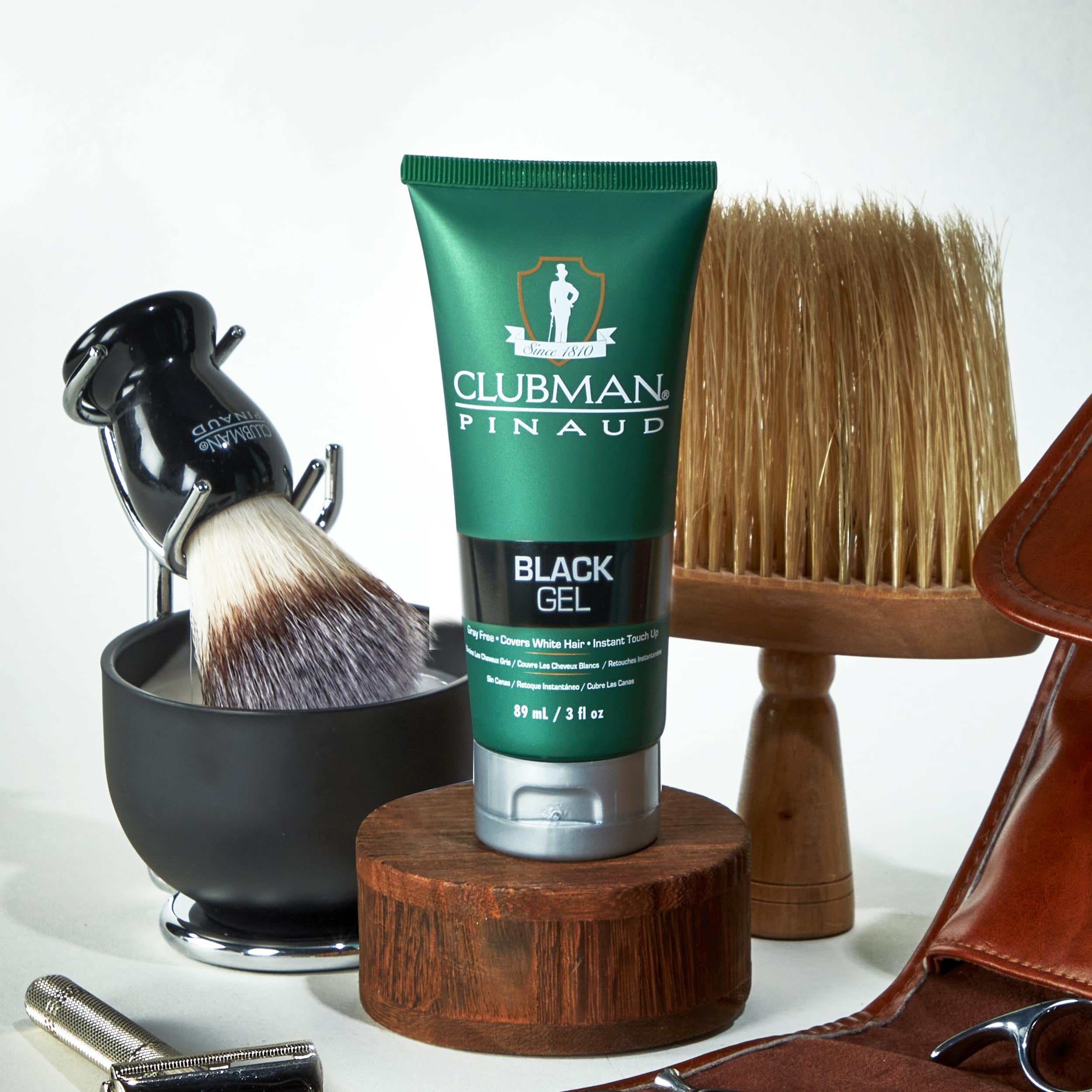 Clubman Pinaud Black Styling Gel - Grey-Free Hair Gel for Men, Instant Touch-Up White Hair Coverage & Flexible Hold, Unscented, 3 fl oz - Image 6