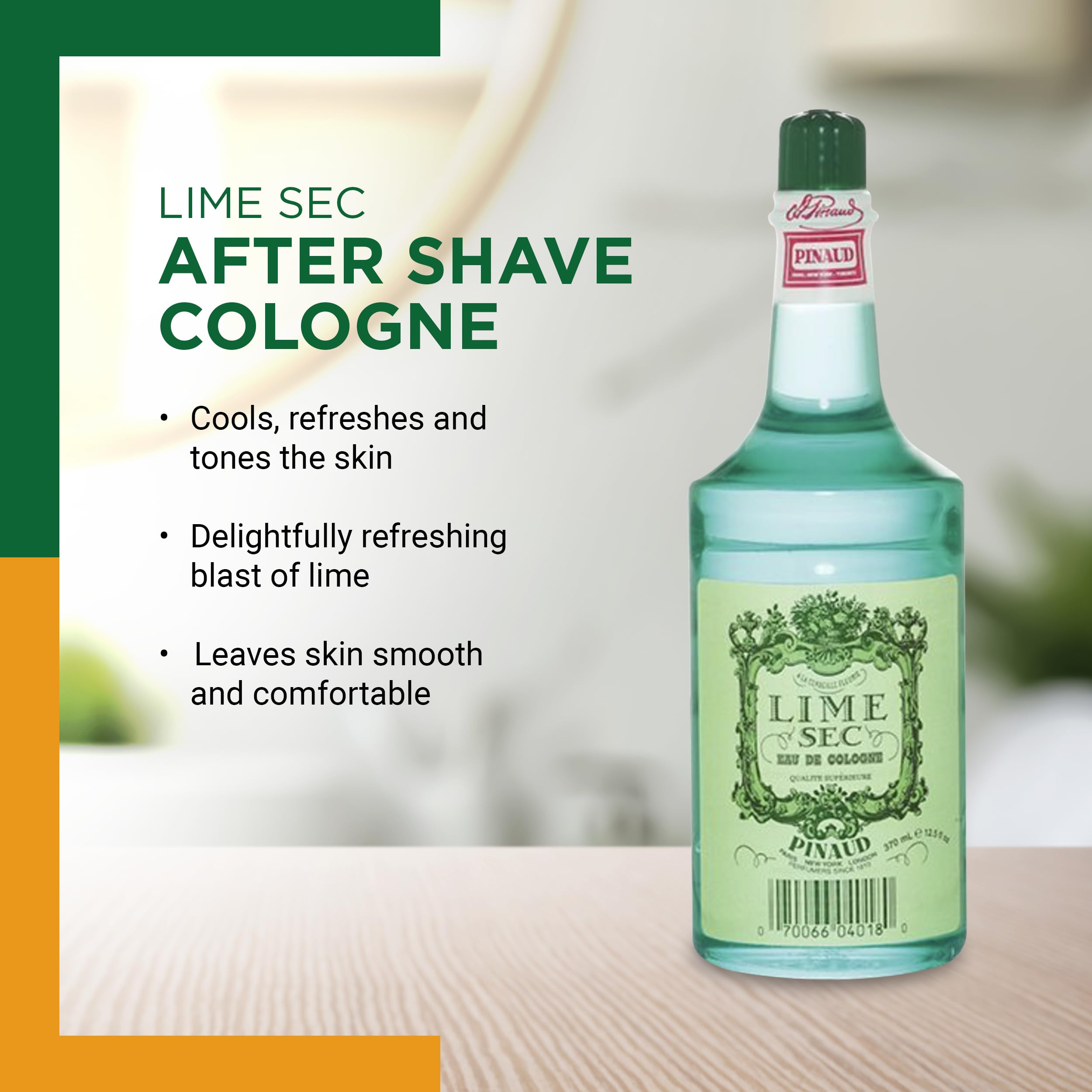 Clubman Pinaud Lime Sec Eau de Cologne, Refreshing Citrus Scent, 12.5 Fl Oz - Image 3