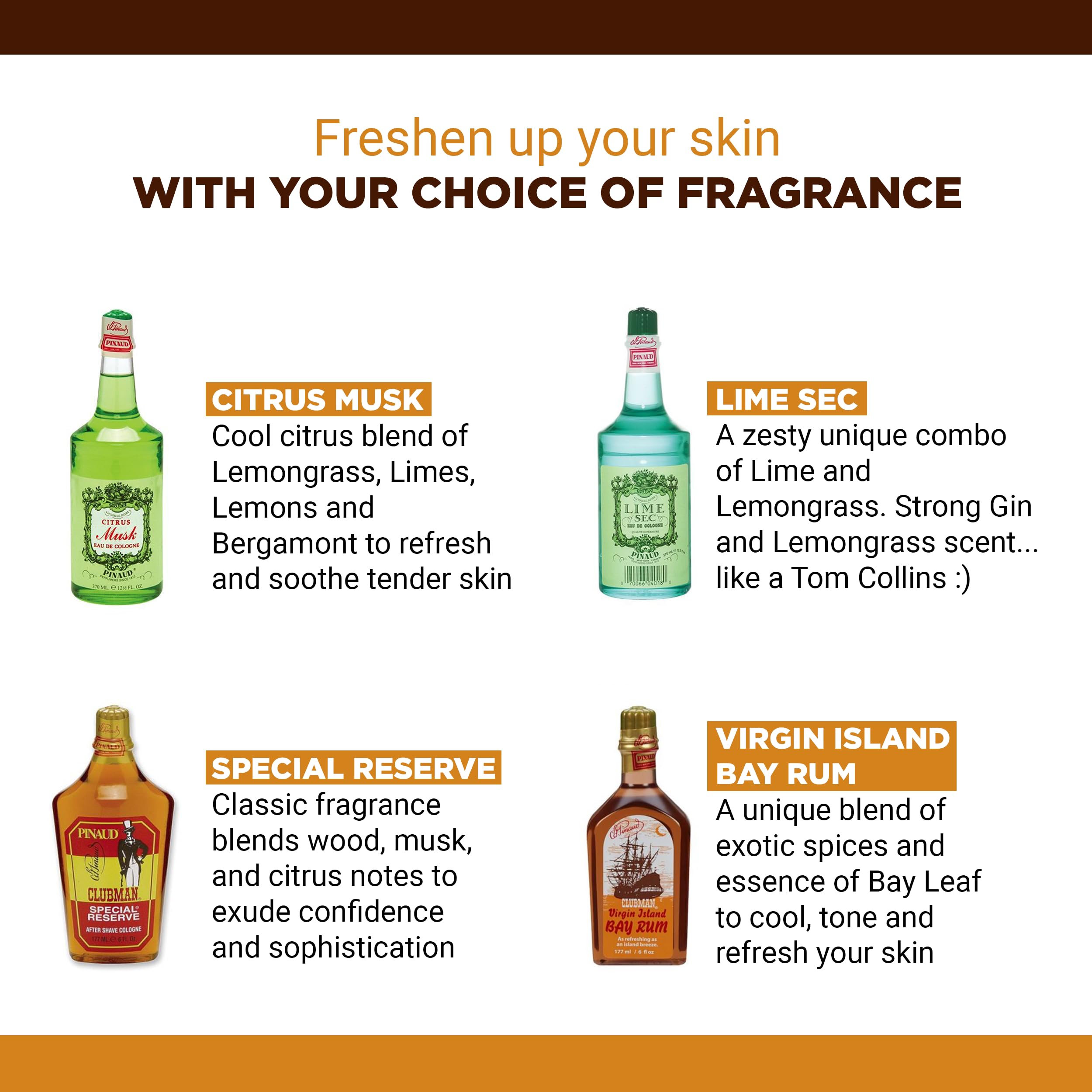 Clubman Pinaud Lime Sec Eau de Cologne, Refreshing Citrus Scent, 12.5 Fl Oz - Image 5