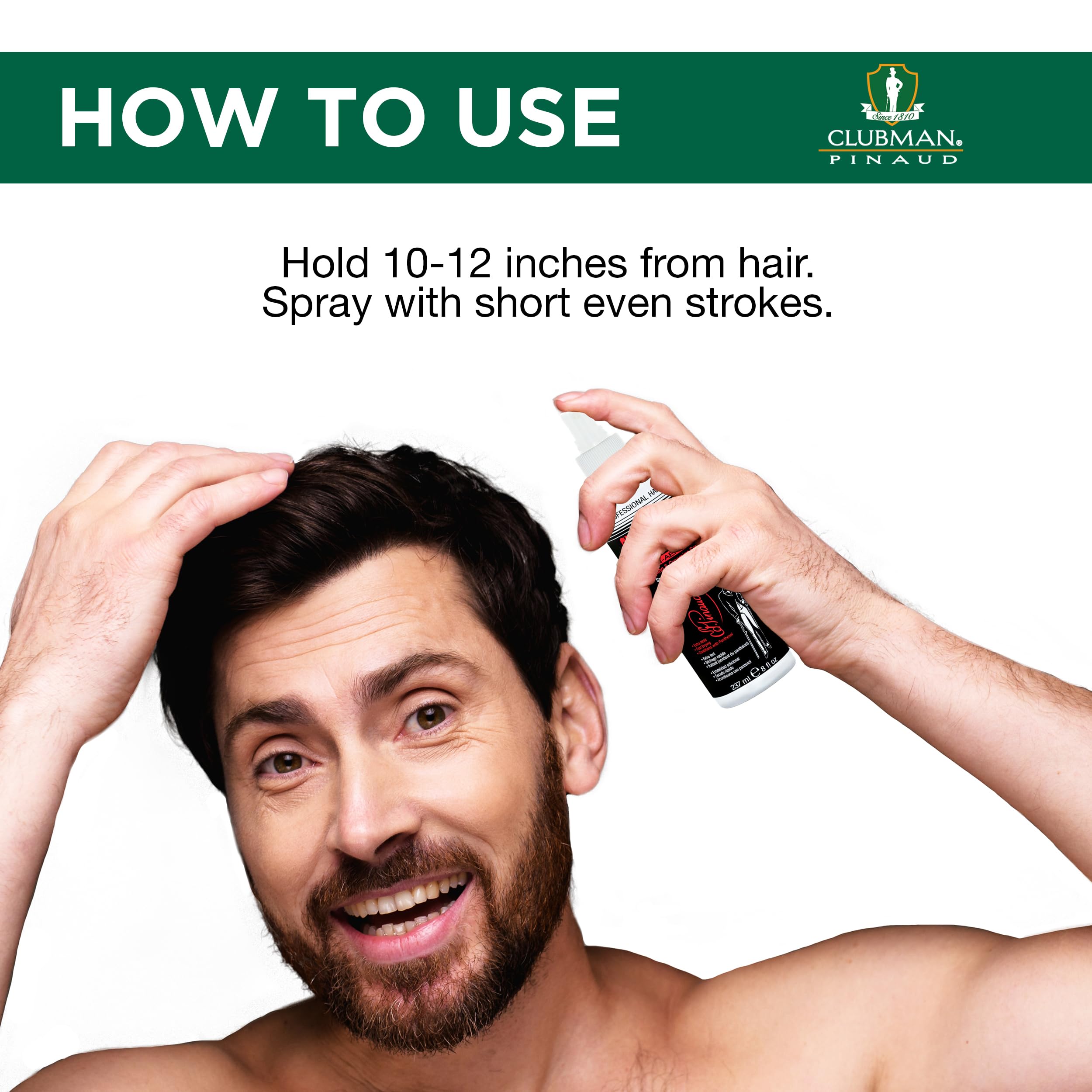 Clubman Supreme Non Aerosol Hairspray – Extra Hold Styling & Grooming Hair Spray for Men with Panthenol, 8 fl oz - Image 5