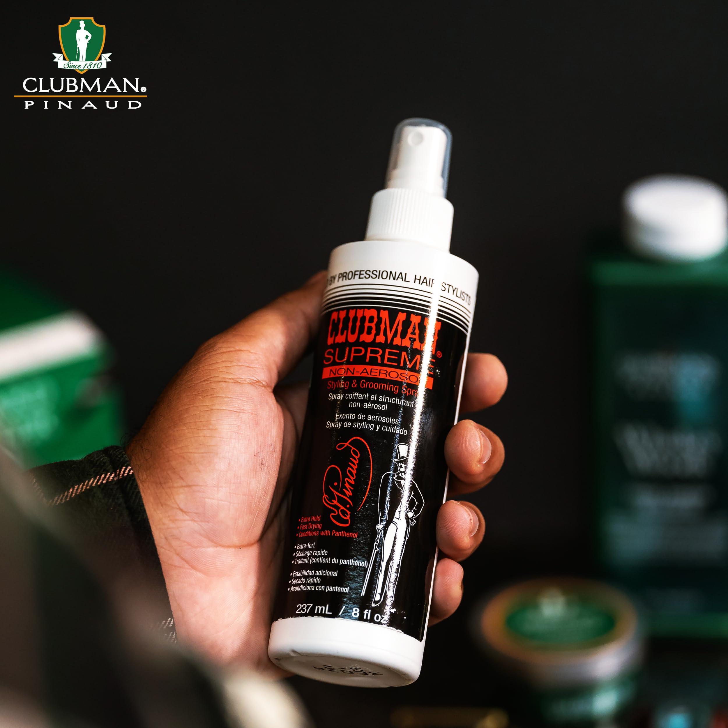 Clubman Supreme Non Aerosol Hairspray – Extra Hold Styling & Grooming Hair Spray for Men with Panthenol, 8 fl oz - Image 6